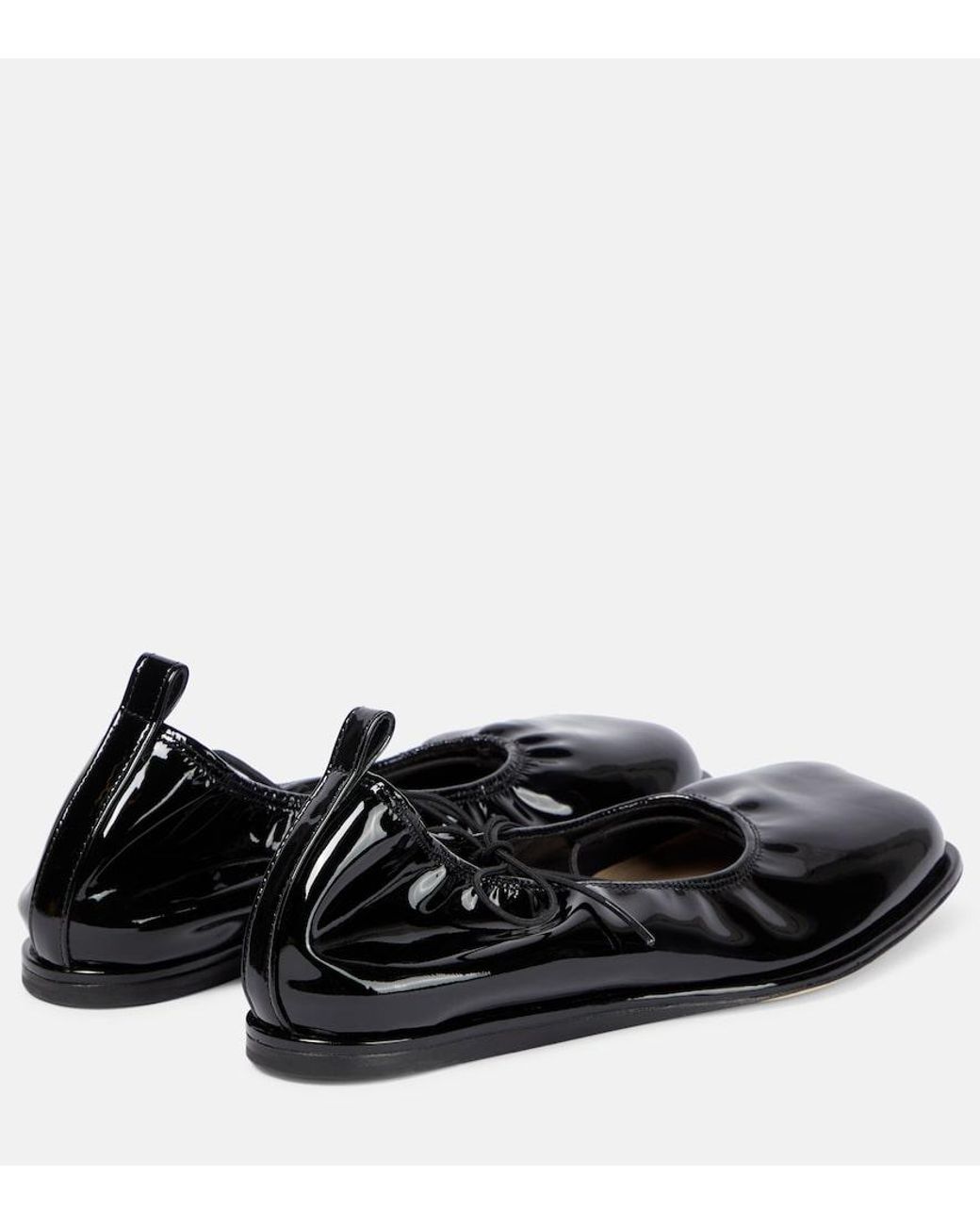 Simone Rocha Black Patent Leather Ballet Flats