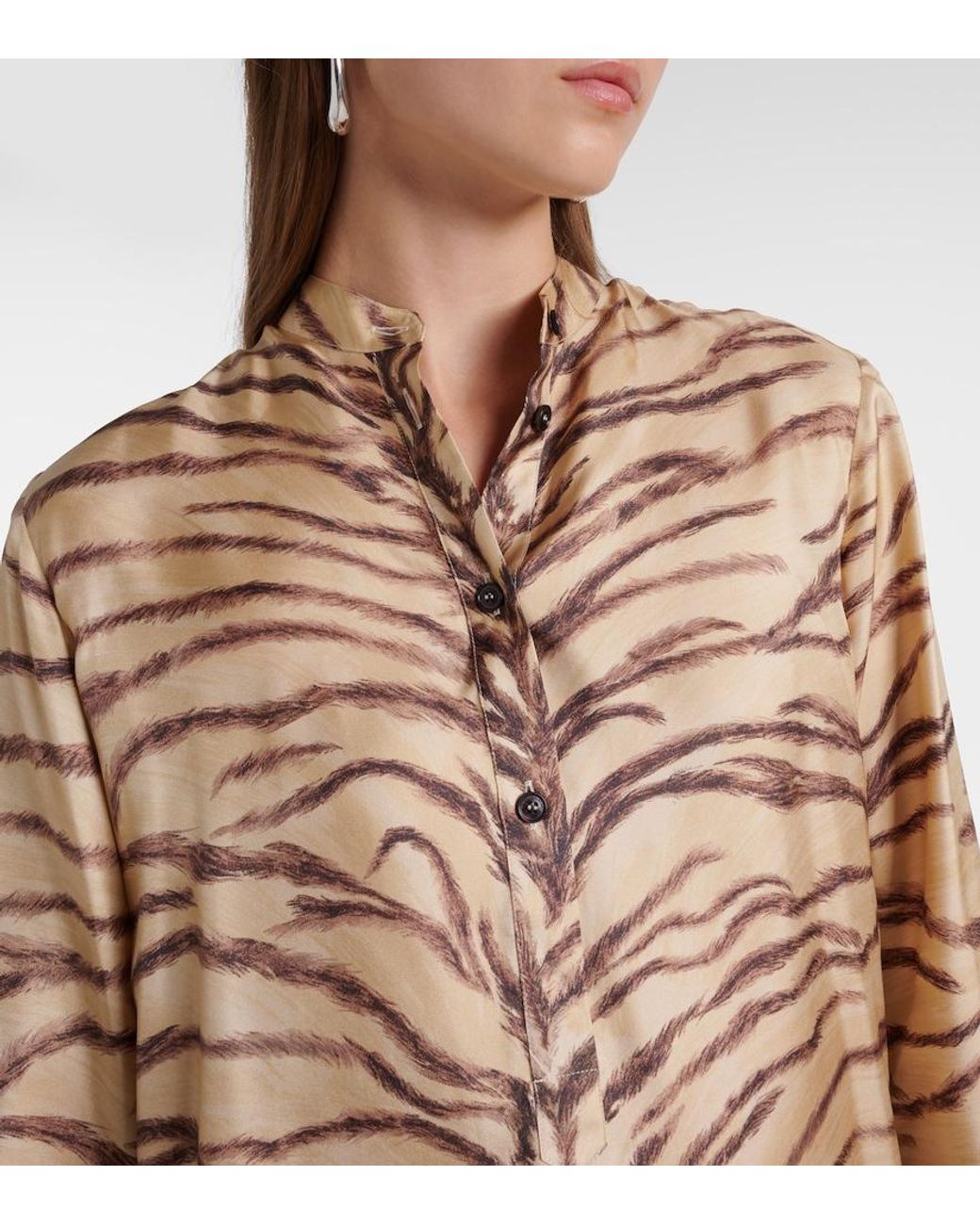 Stella McCartney Brown Printed Silk Shirt
