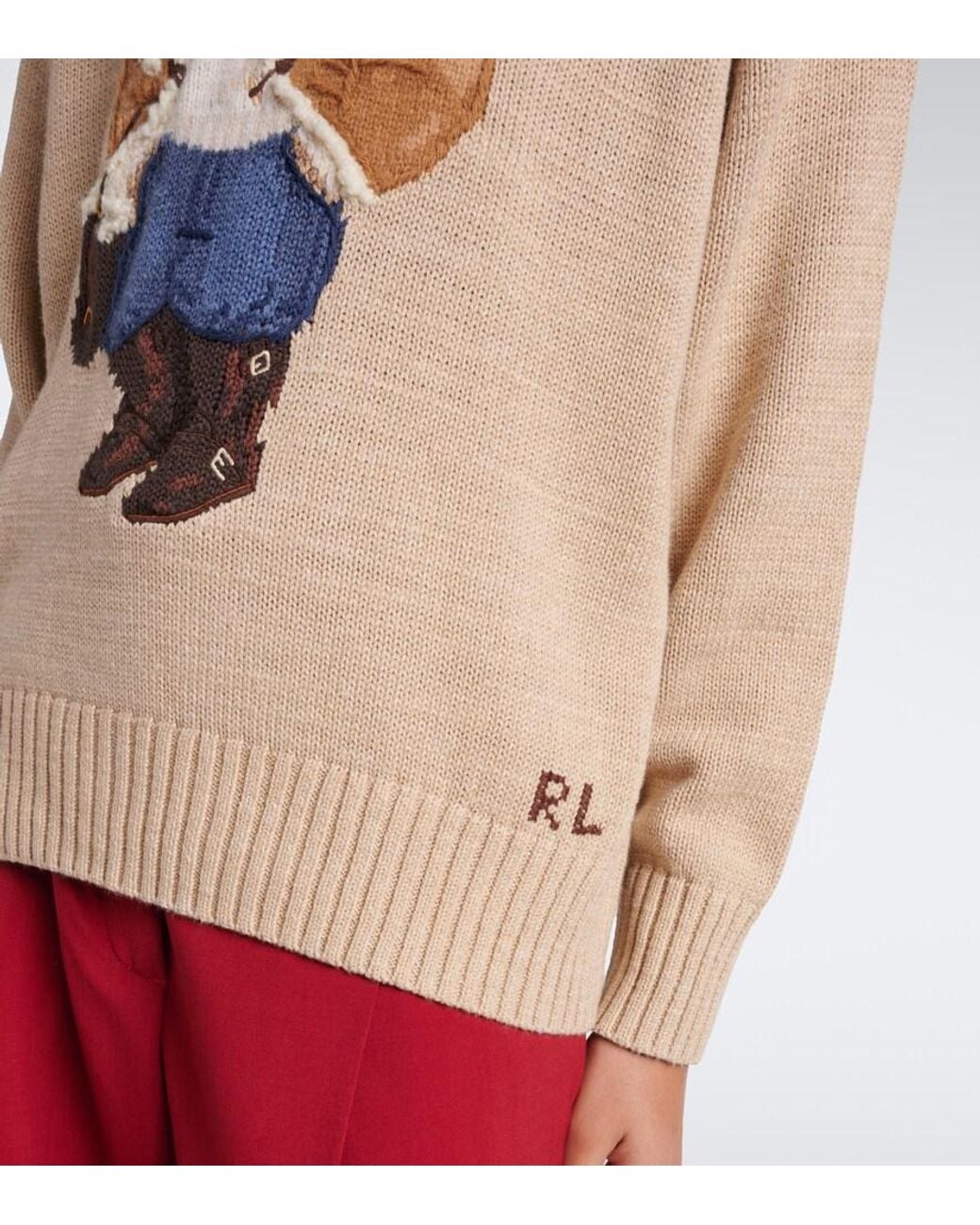 Polo Ralph Lauren Natural Polo Bear Cotton, Wool, And Cashmere Sweater