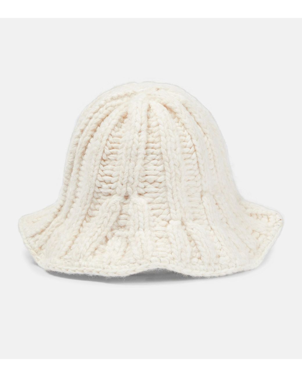 MM6 by Maison Martin Margiela Knit Bucket Hat in Natural | Lyst