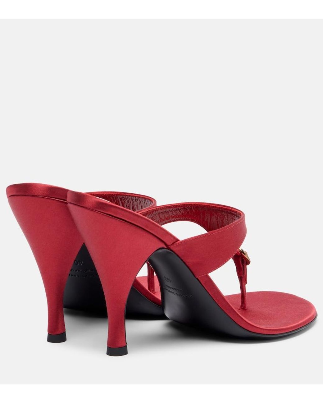 Herbert Levine Red Kiss And Tell Embellished Satin Thong Sandals