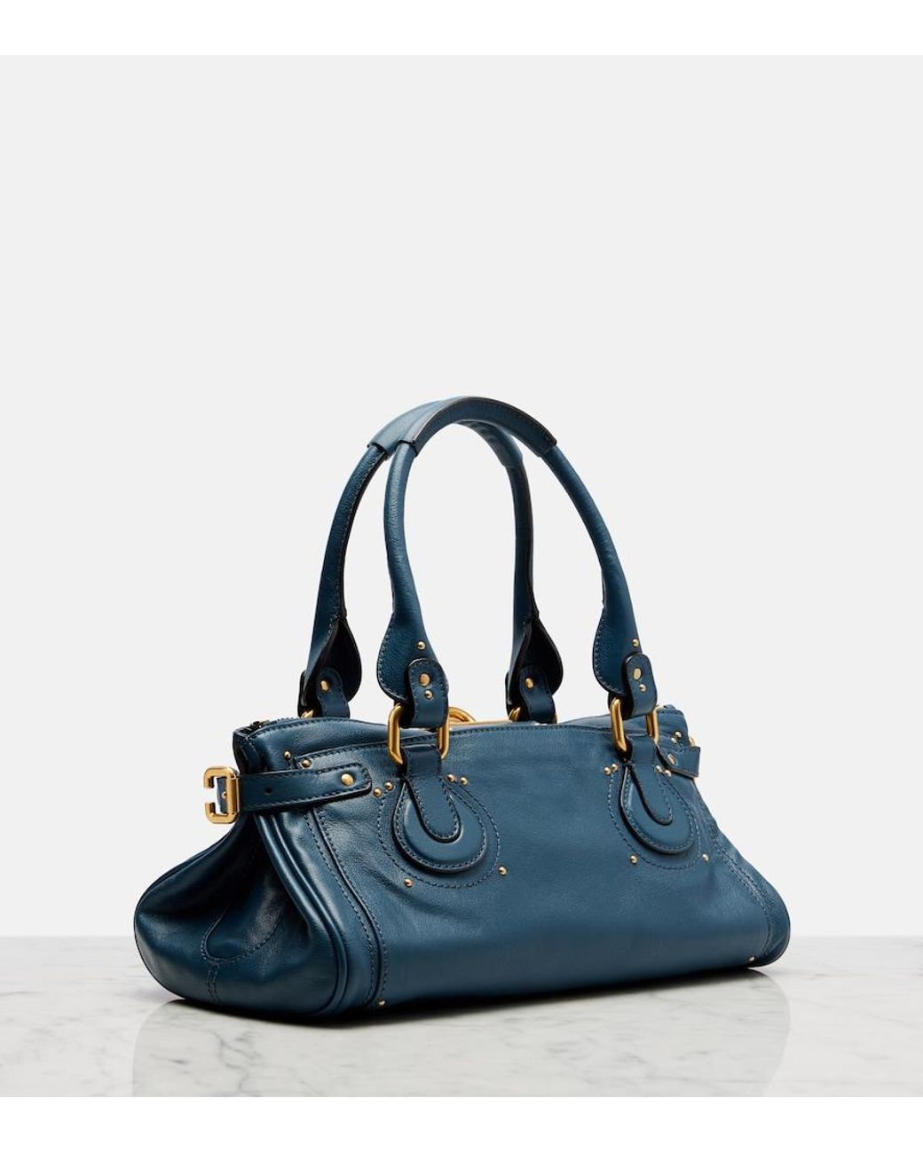 Chloé Blue Paddington Leather Shoulder Bag