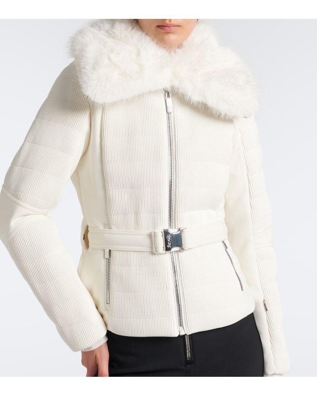 Fusalp White Gitu Belted Corduroy Ski Jacket