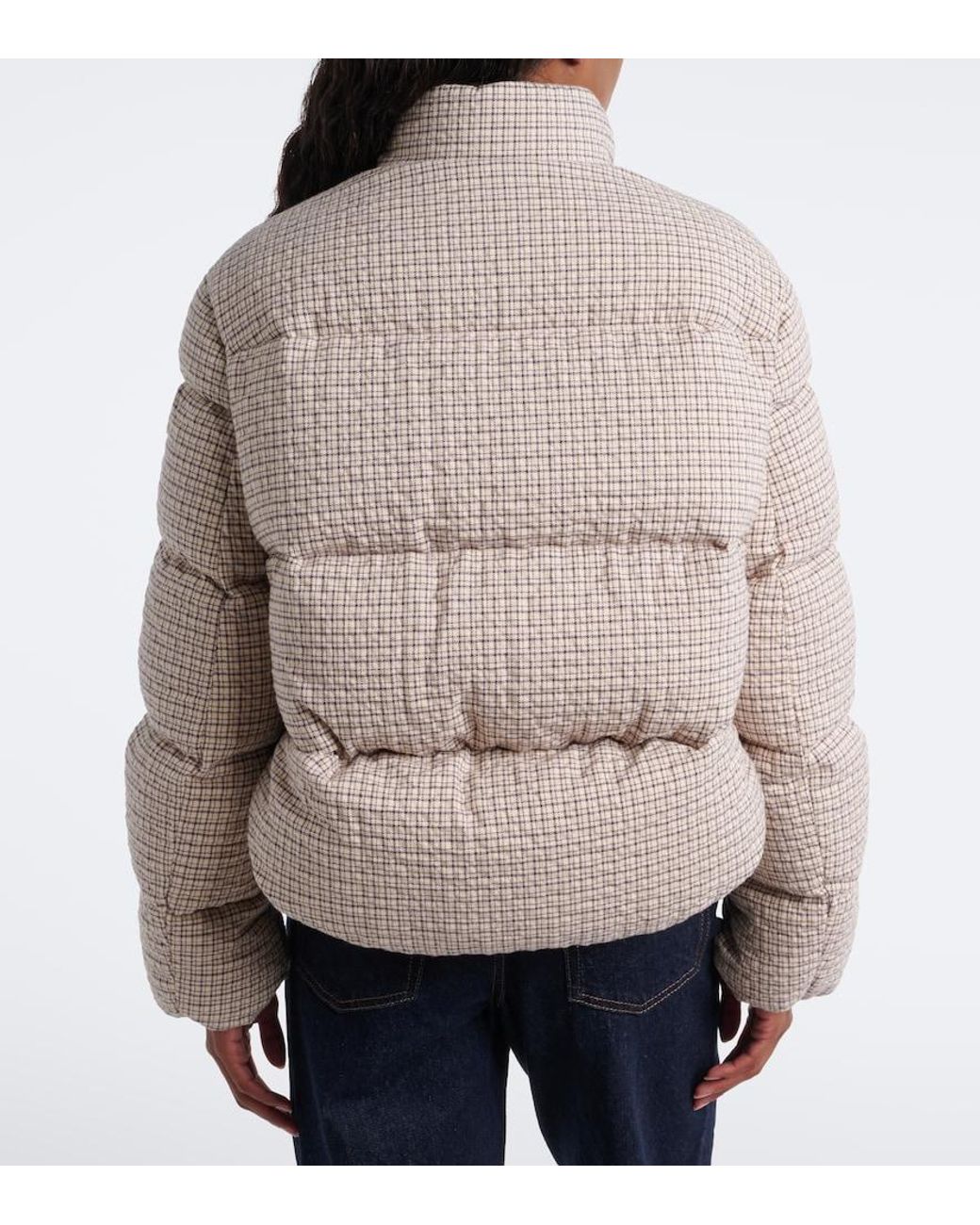 Moncler Natural Cloante Checked Down Jacket
