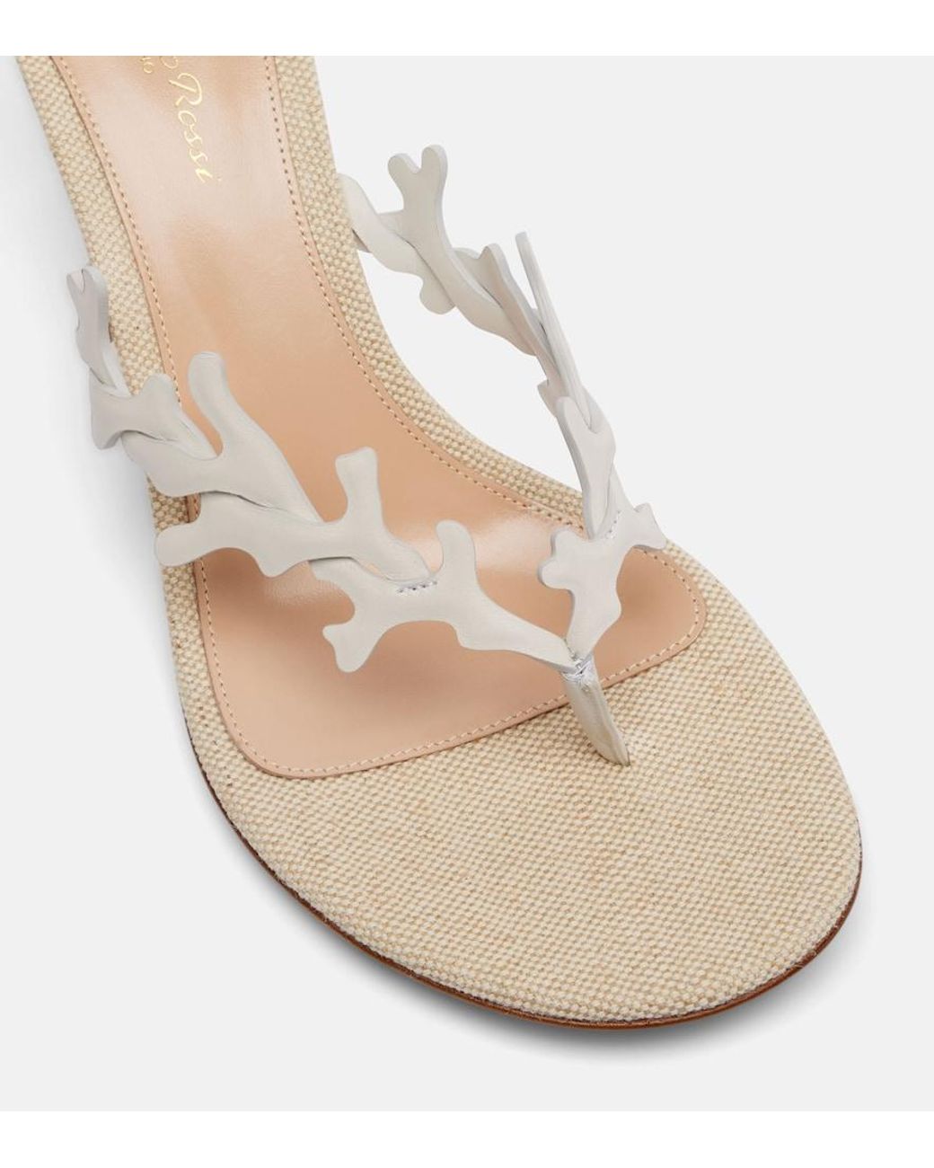 Gianvito Rossi White Ocean 70 Leather Thong Sandals