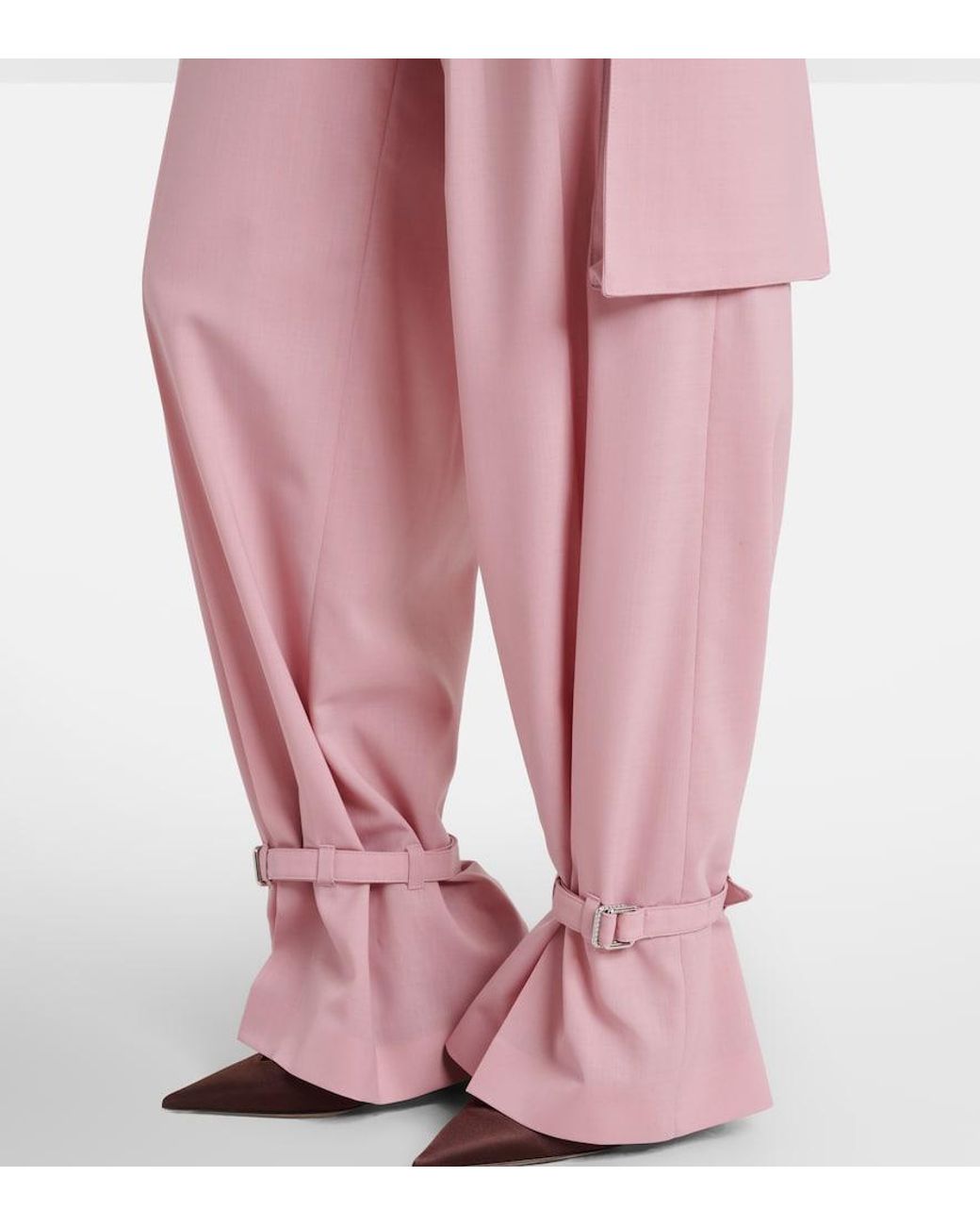 Pantalones Cargo Con Cinturon The Attico de color Pink
