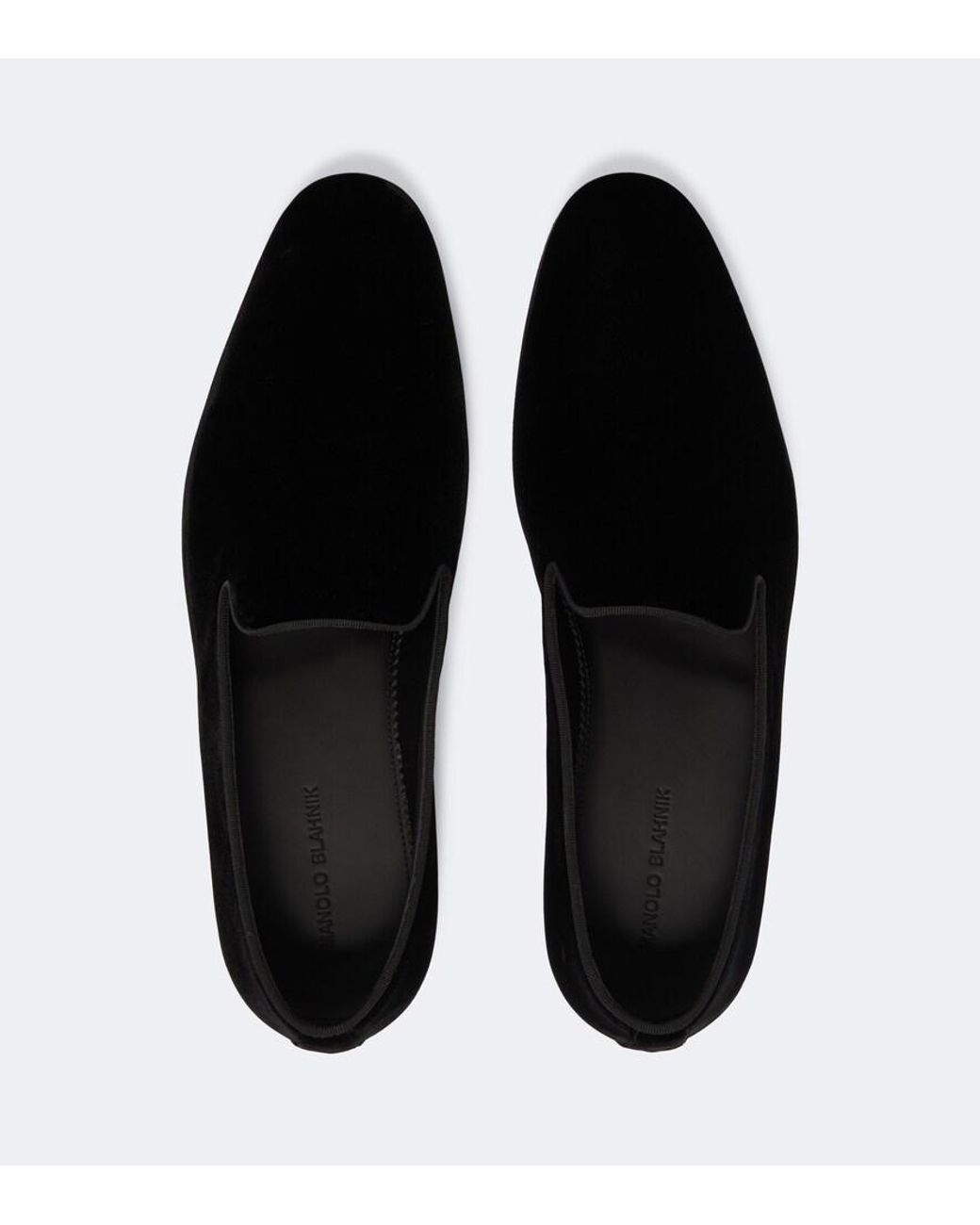Manolo Blahnik Black Mario Velvet Loafers for men