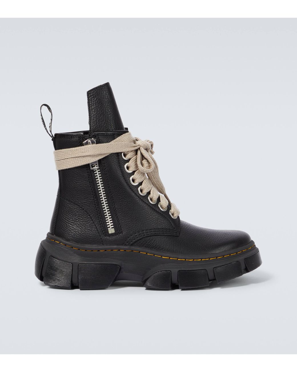 Rick Owens × Dr.Martens 1460JMB R0 DMXL Rick Owens X Dr. Martens 1460 Dmxl Jumbo Lace Leather Boots in