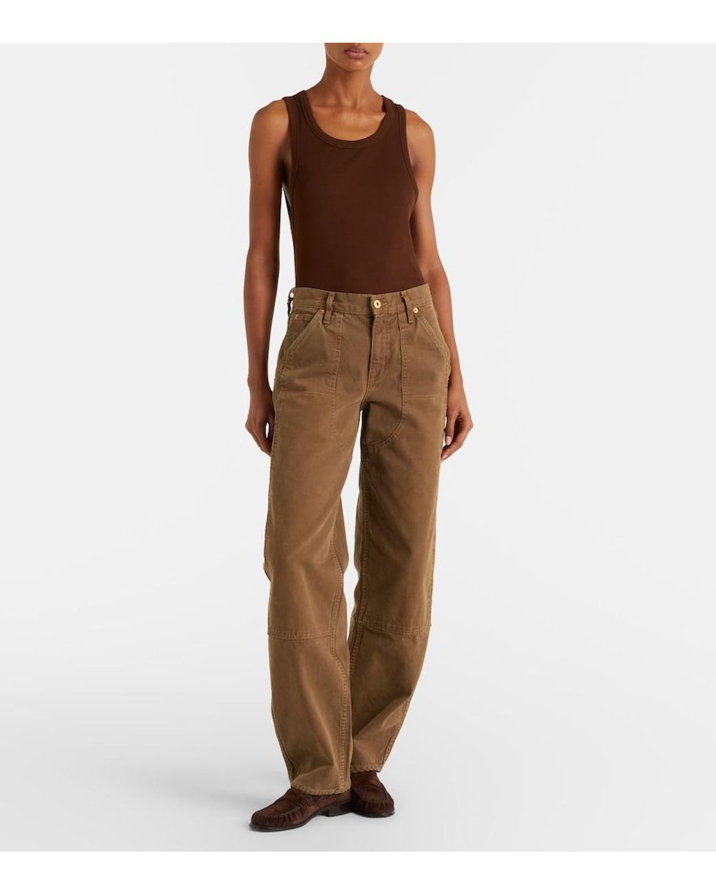 SLVRLAKE Denim Brown Tess Tapered Jeans