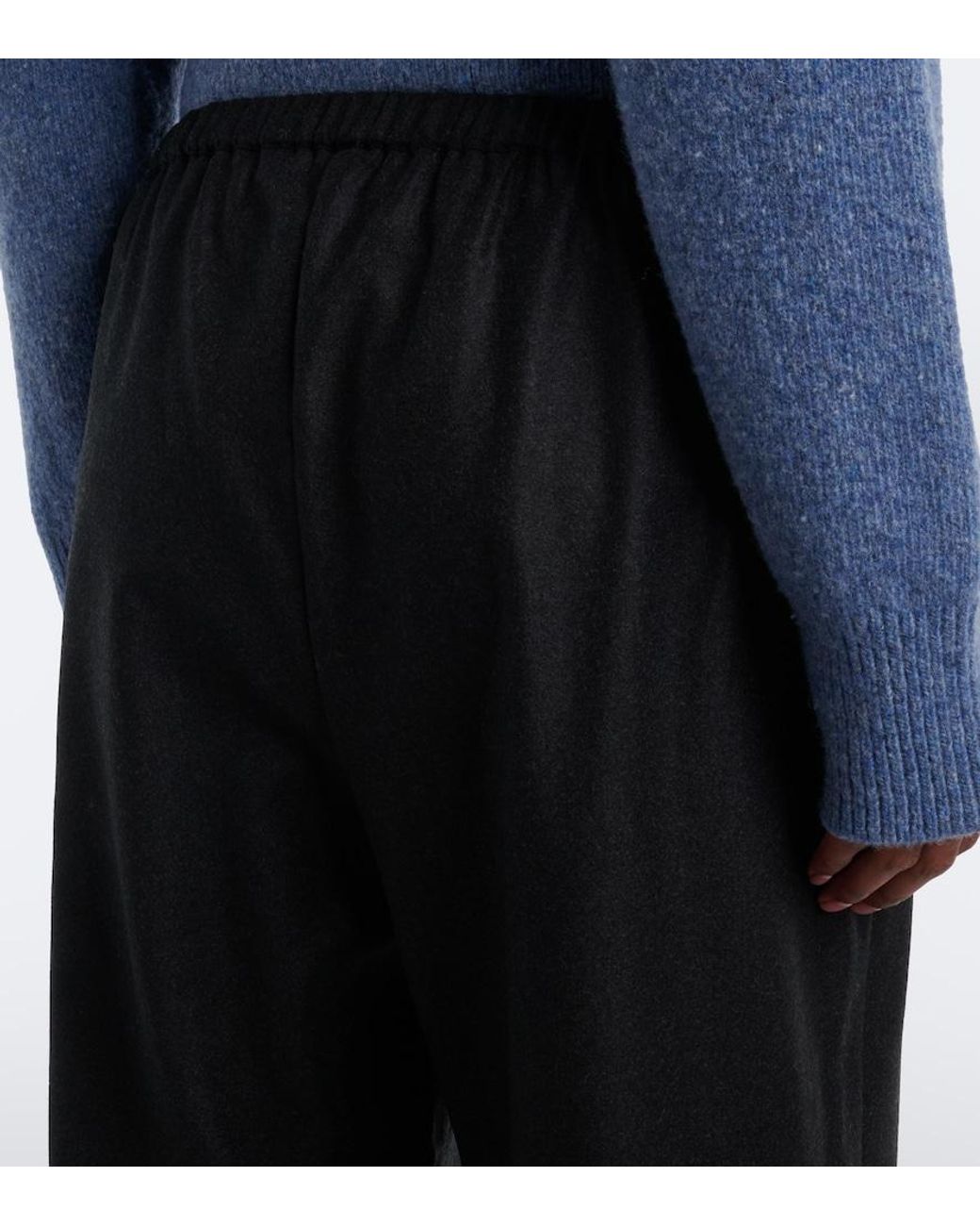 Rohe Black Virgin Wool Wide-Leg Pants