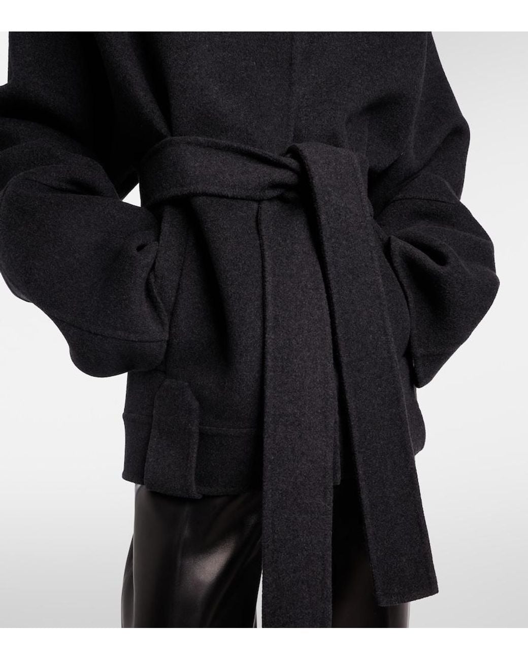 Khaite Black Alder Belted Wool Jacket