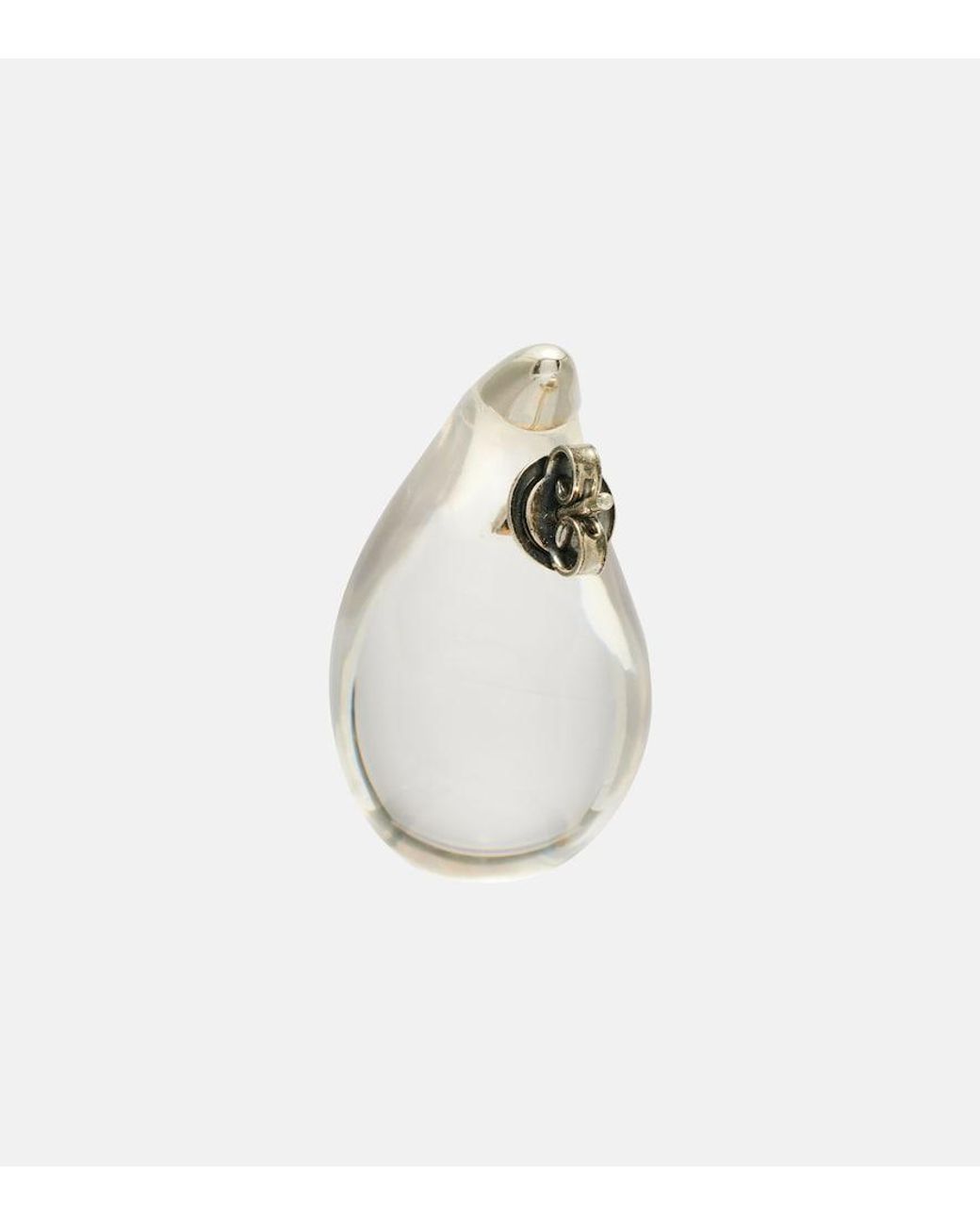 Bottega Veneta White Drop Sterling Earrings