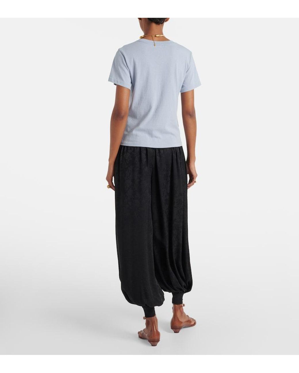 Chloé Gray Printed Cotton Jersey T-Shirt