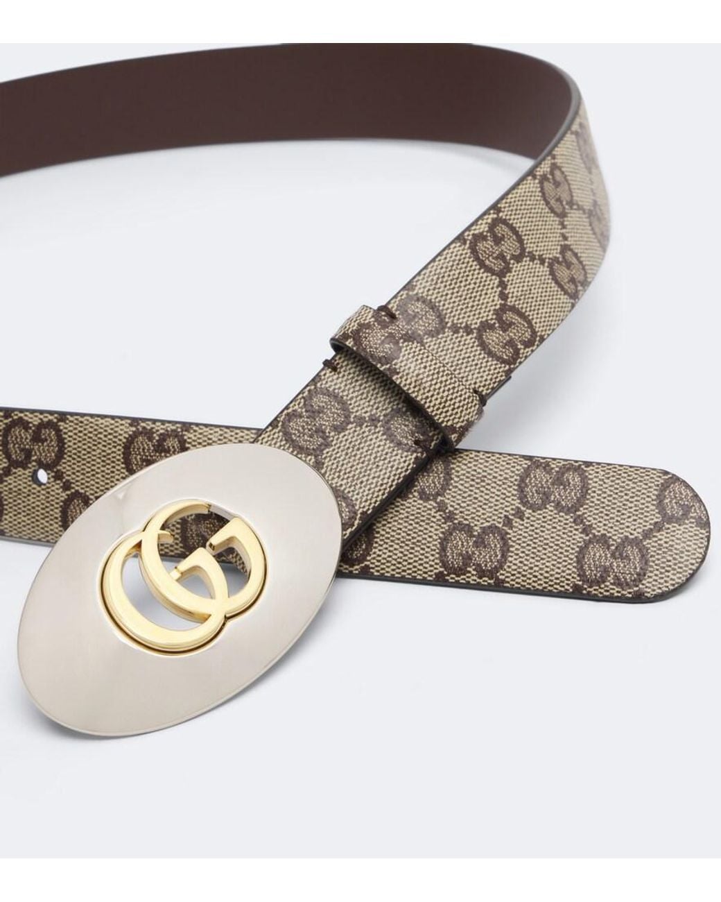 Gucci Natural Double G Gg Canvas Belt