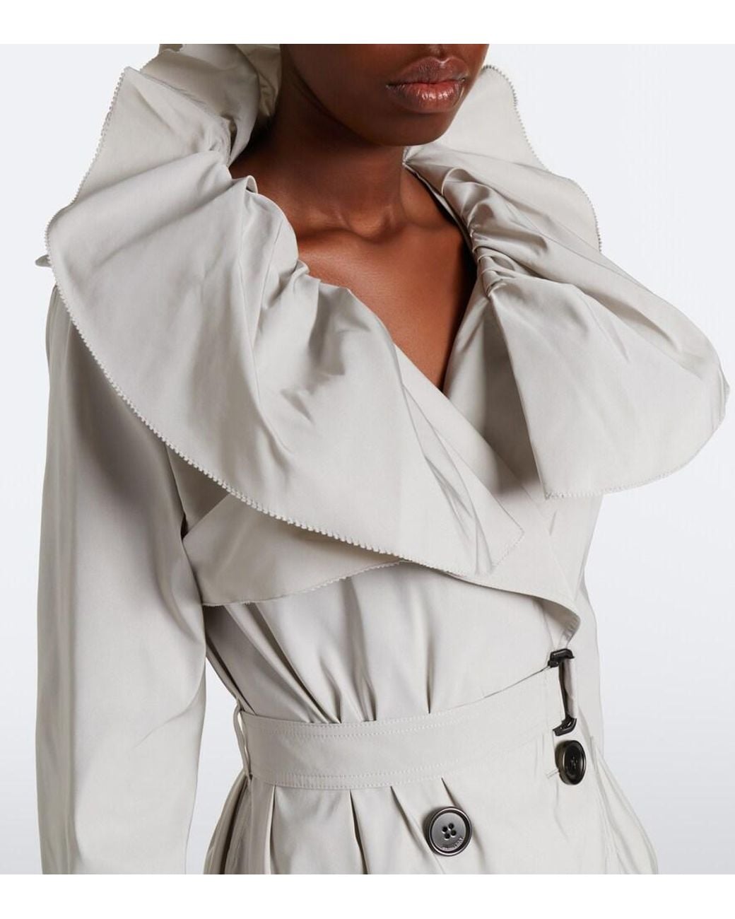 Burberry Gray Ruffled Trench Coat