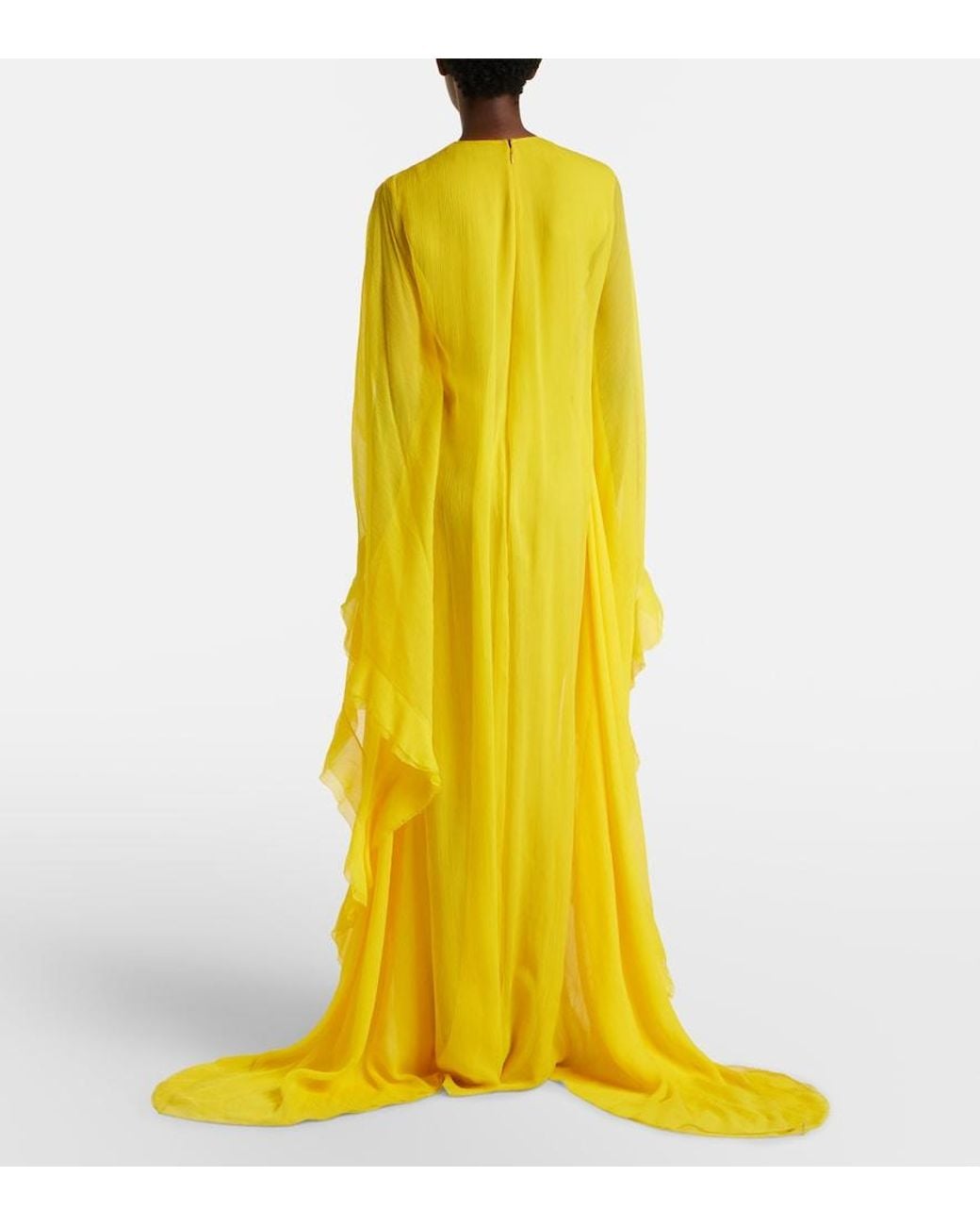 Givenchy Yellow Belted Silk Gown