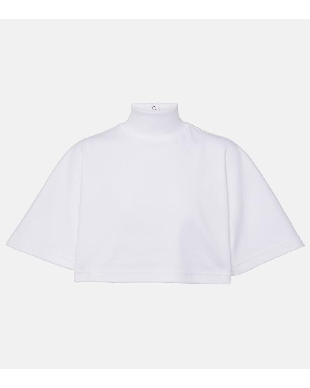 Alaïa White Cotton Turtleneck Top