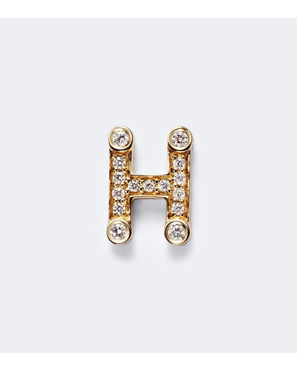 Sophie Bille Brahe White Initial Petite H 18Kt Single Earring With Diamonds