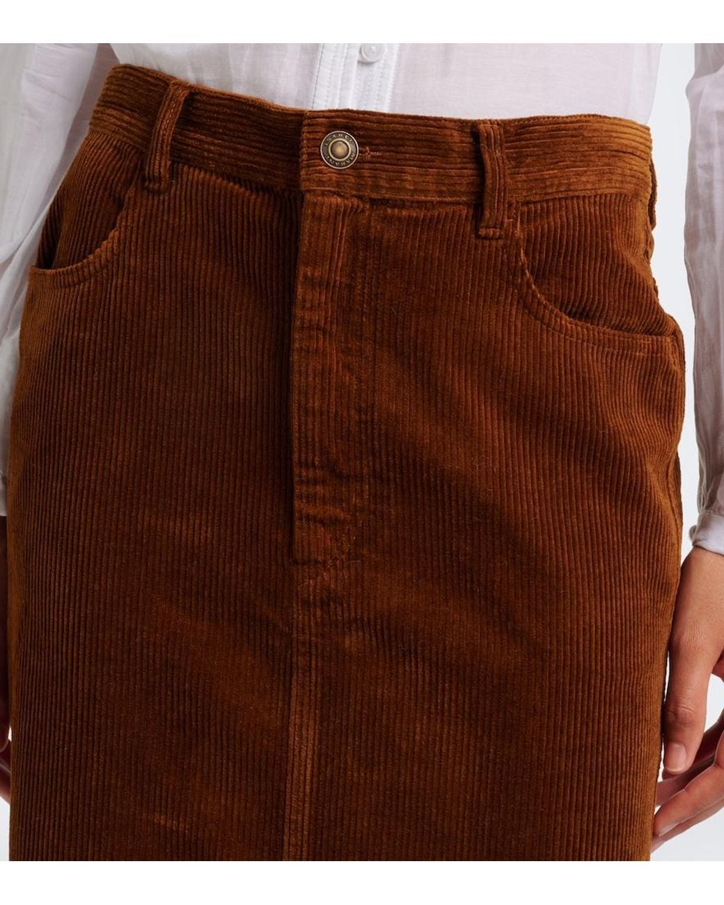 Isabel Marant Brown Odalie Cotton And Linen Corduroy Maxi Skirt