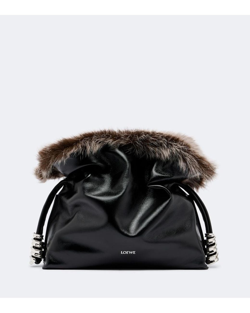Loewe Black Flamenco Medium Leather Clutch