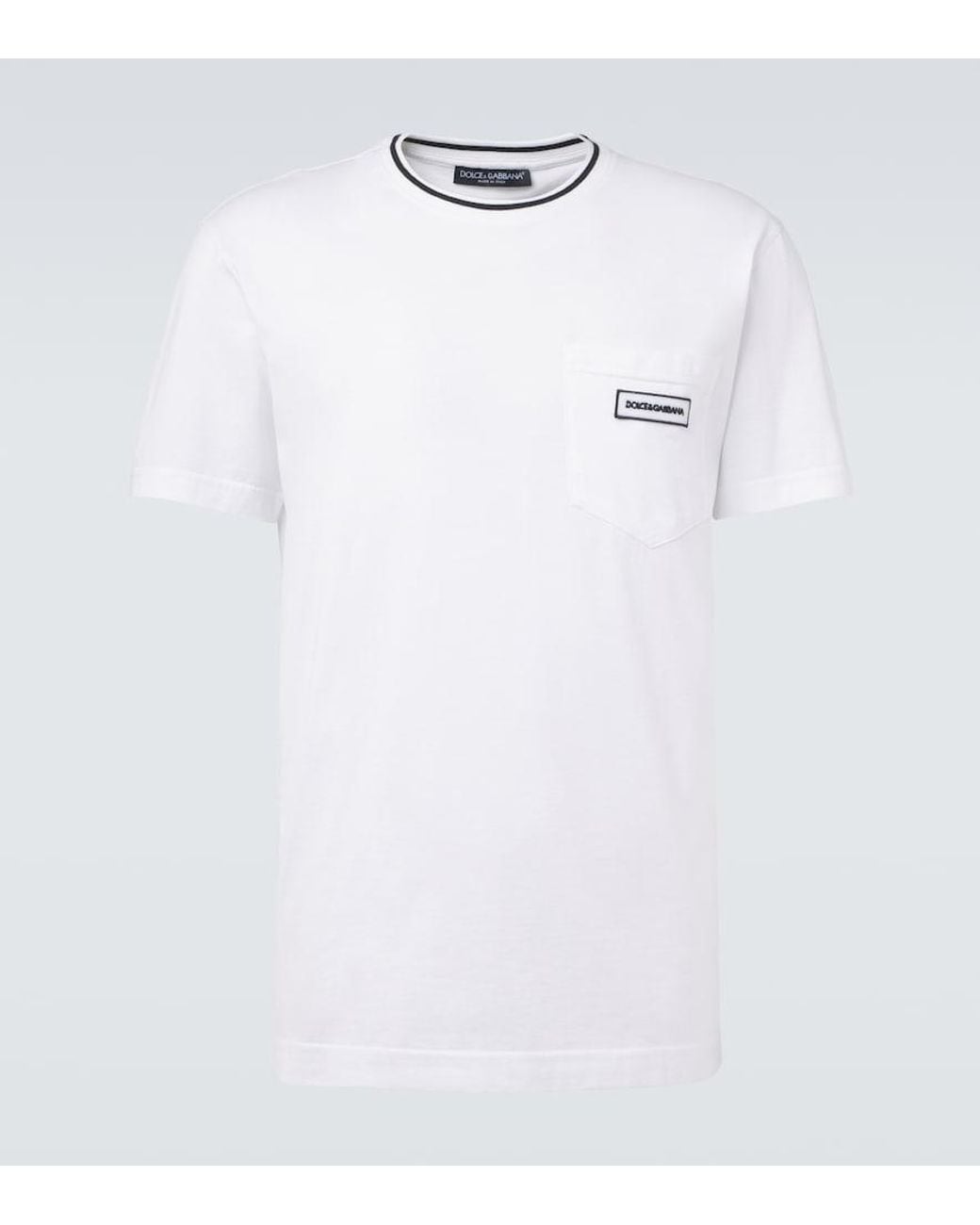 Dolce & Gabbana White Logo Cotton Jersey T-Shirt for men