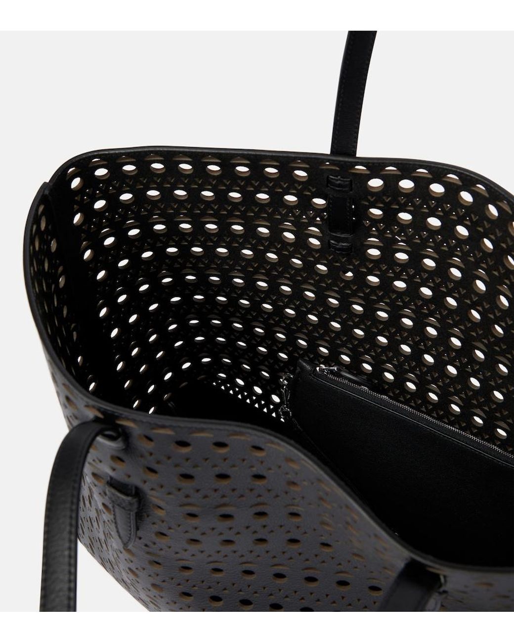 Alaïa Black Mina 44 Large Leather Tote Bag