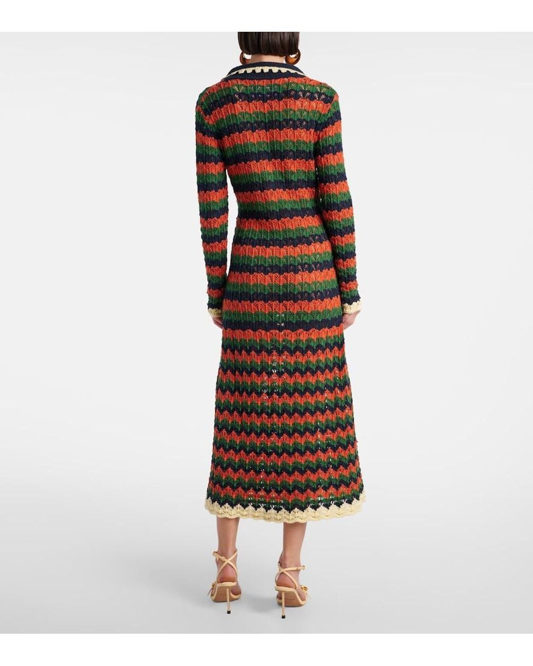 LaDoubleJ Multicolor Perry Crochet Cotton Polo Dress