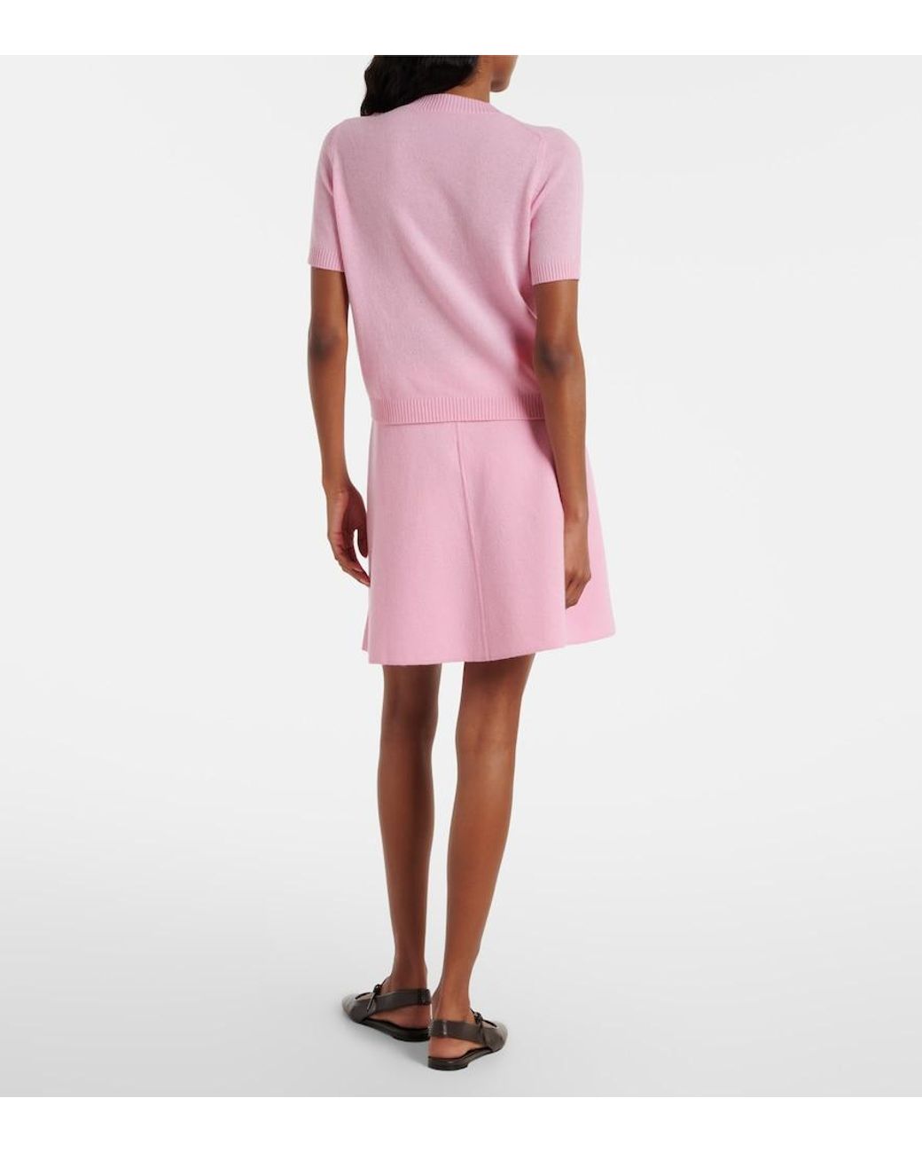 Jardin Des Orangers Pink Wool And Cashmere Miniskirt