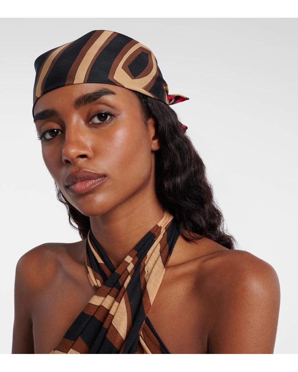 Emilio Pucci Metallic Labirinto Silk Twill Scarf