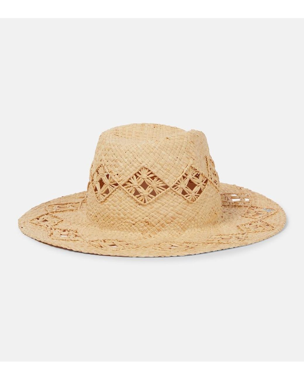 Ruslan Baginskiy Natural Embroidered Straw Fedora