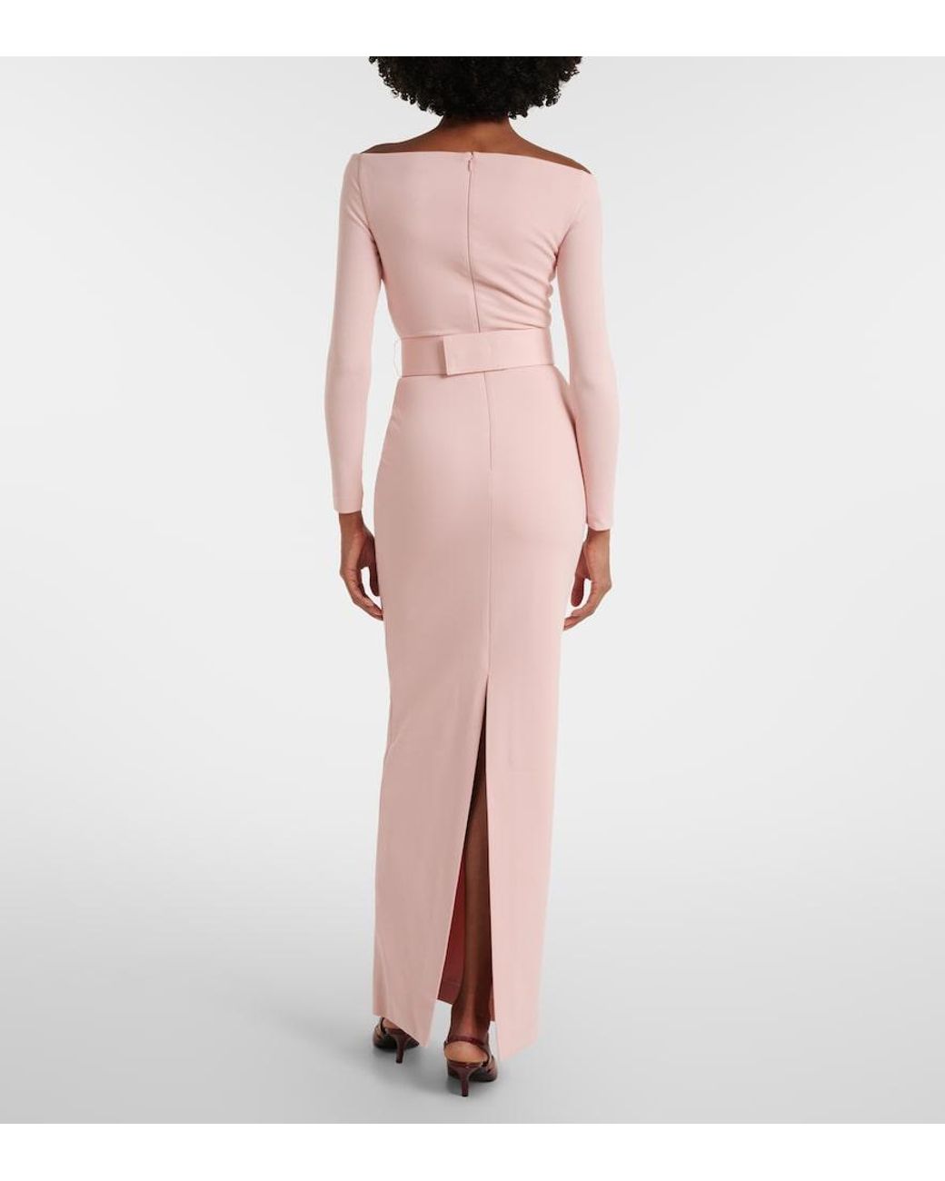 Solace London Pink Sabina Off-Shoulder Gown