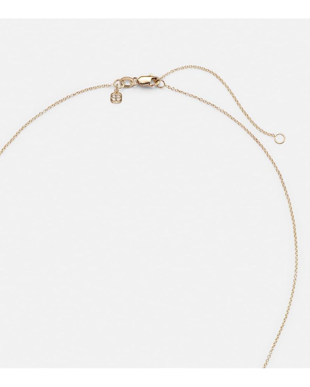 Sydney Evan White Mini Moroccan 14kt Gold Necklace With Enamel And Diamond