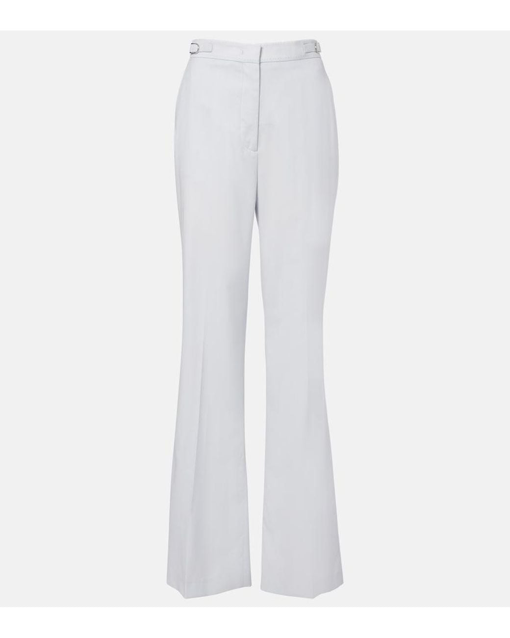 Gabriela Hearst White Vesta Wool And Silk Flared Pants