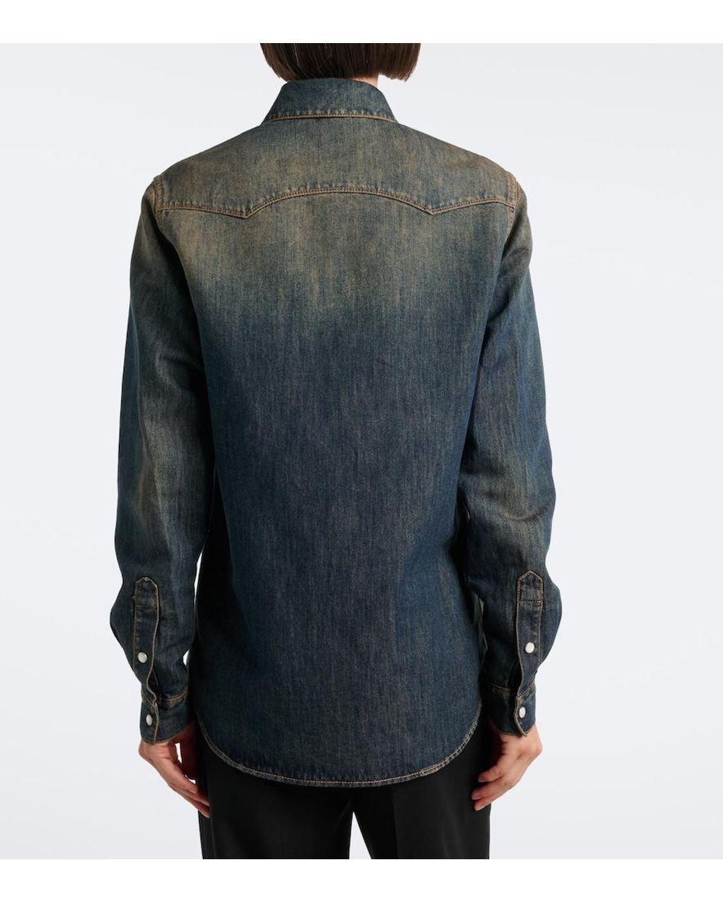 Fendi Black Cotton-Blend Denim Shirt