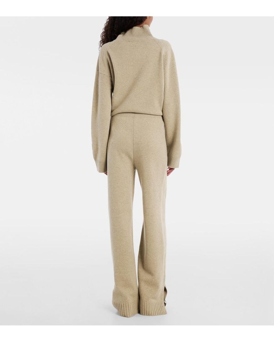 Tory Burch Natural Knitted Wool Sweatpants