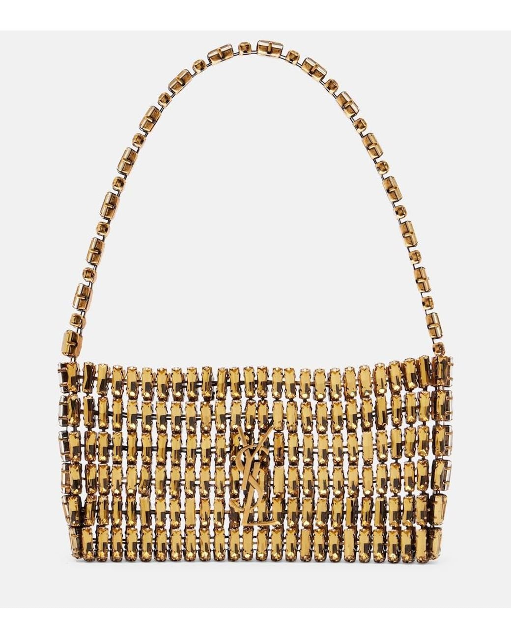 Saint Laurent Metallic Evening Embellished Shoulder Bag