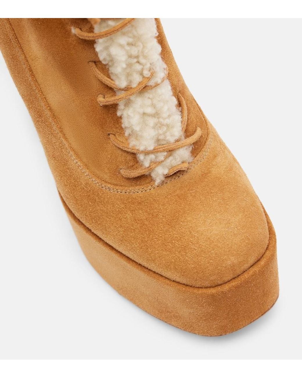 Paris Texas Brown Malena 145 Suede Platform Lace-Up Boots