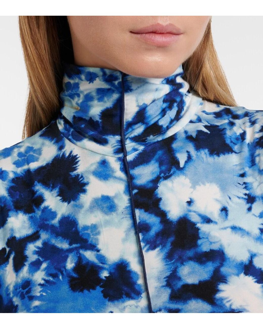 Proenza Schouler Blue Valentina Printed Jersey Maxi Dress