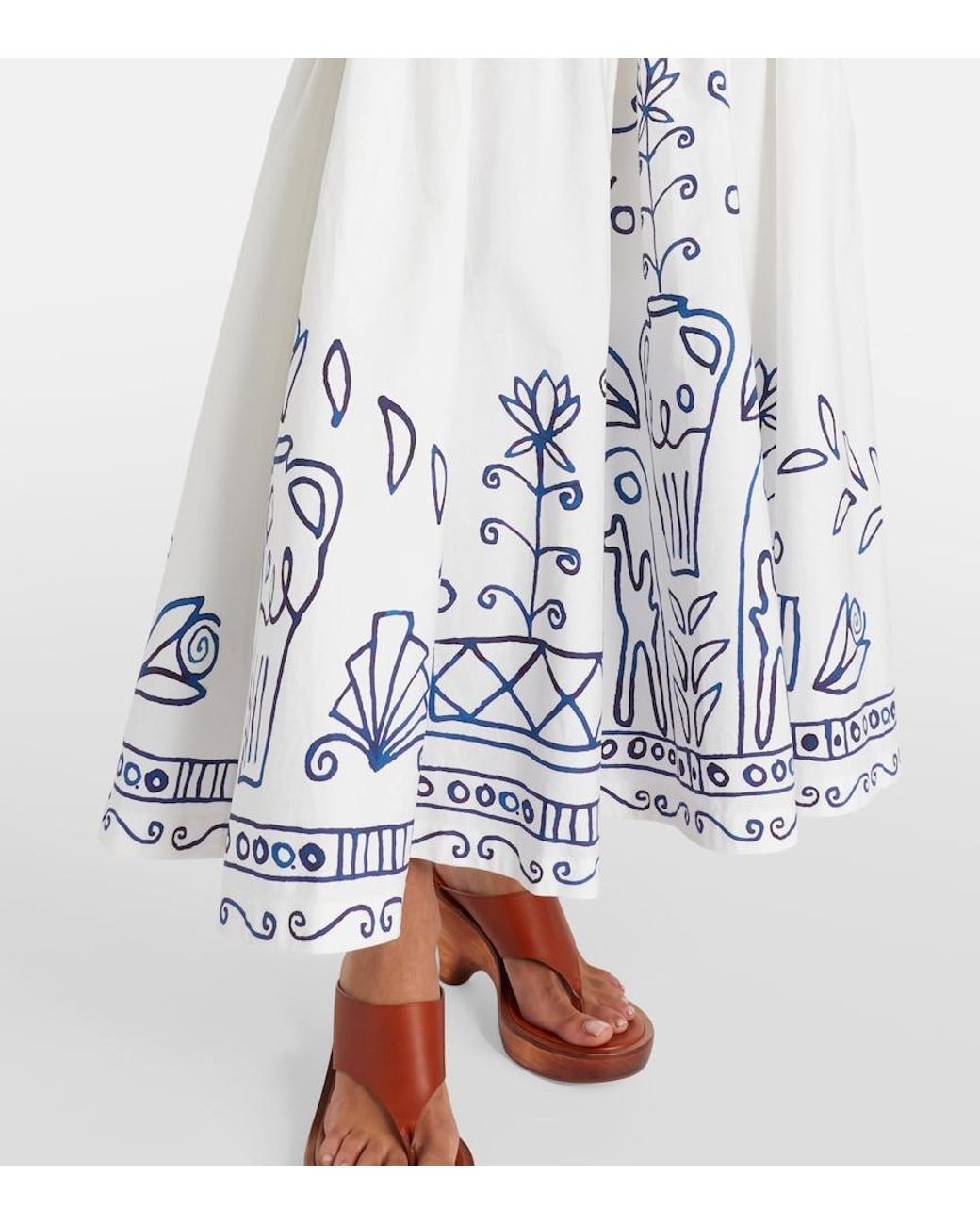 ALÉMAIS White X Lrnce Leela Printed Cotton Maxi Skirt