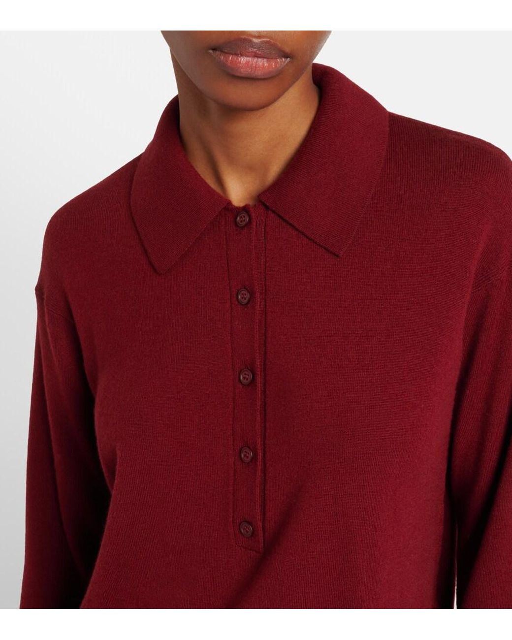 Max Mara Red Frisia Wool Polo Sweater