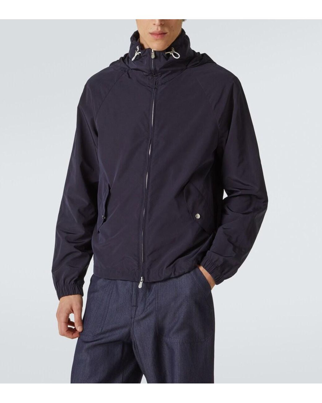 Brunello Cucinelli Blue Technical Jacket for men