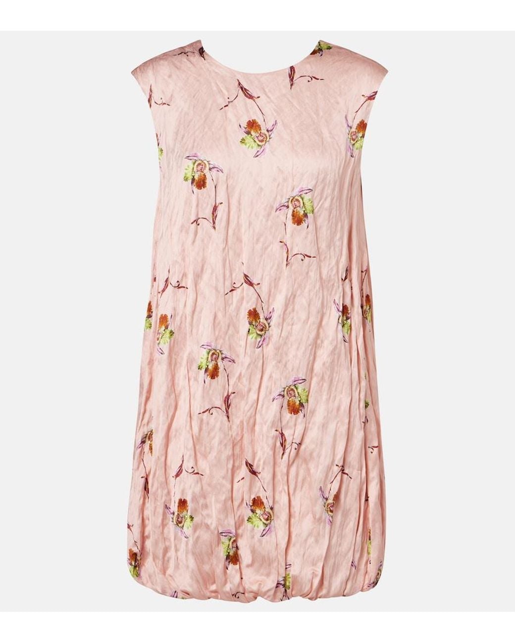Emilia Wickstead Pink Meave Floral Satin Minidress