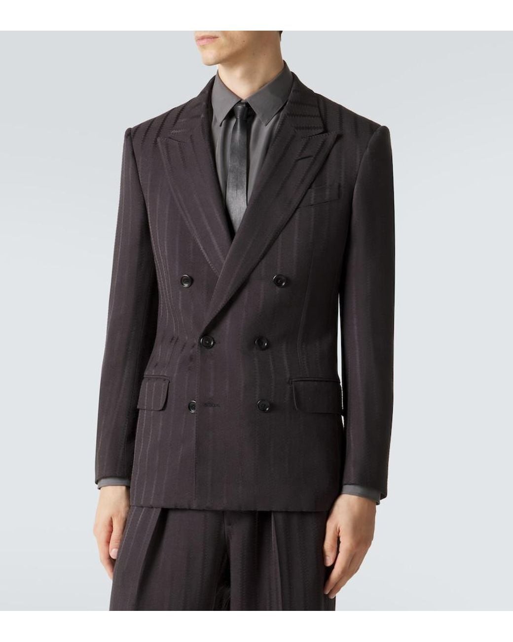 Tom Ford Blue Striped Jacquard Blazer for men