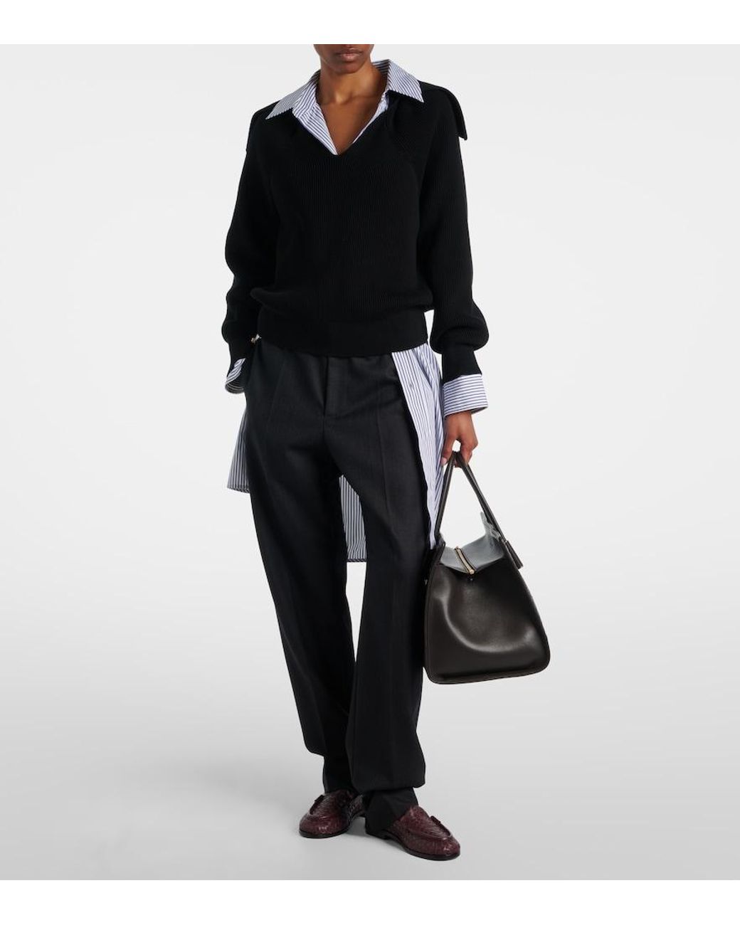 Bottega Veneta Black Tote Bag Barbara Medium Aus Leder