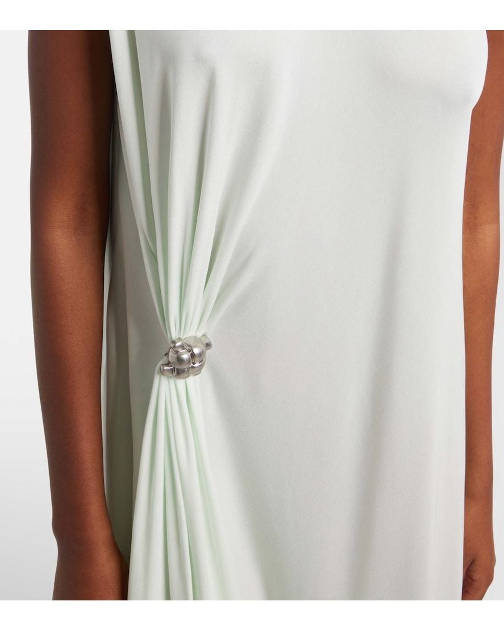 Bottega Veneta White Nodo Quadro Crepe Jersey Midi Dress