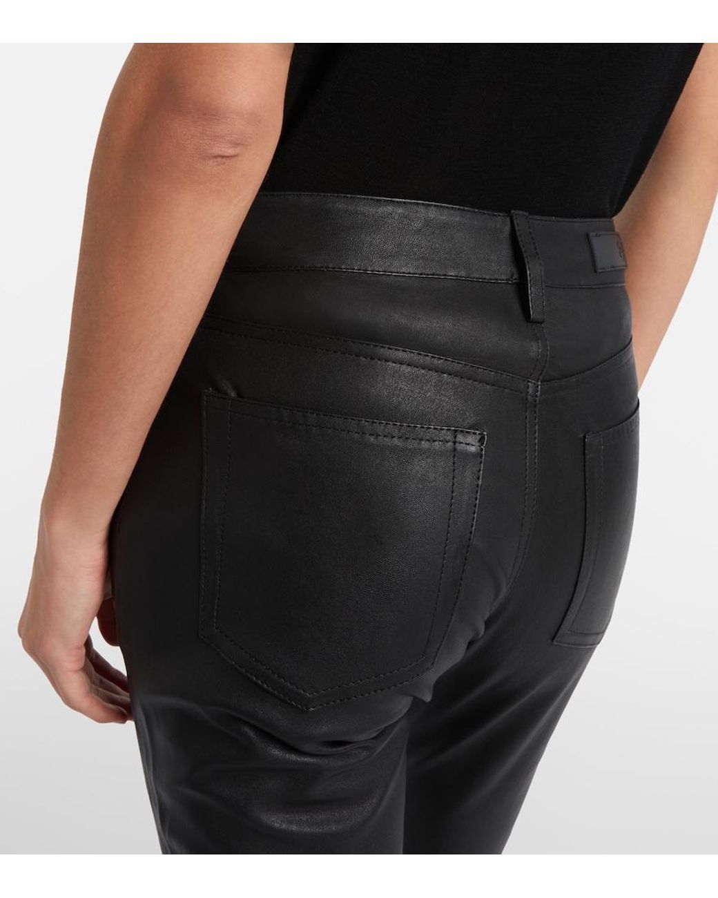 AG Jeans Black Mari Leather Skinny Pants