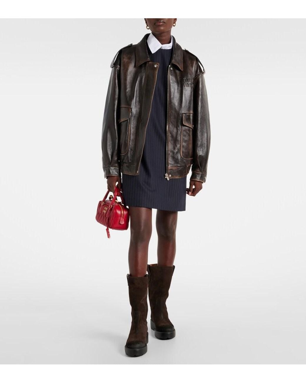 Miu Miu Black Logo Suede Ankle Boots