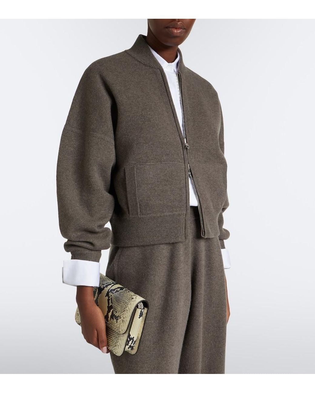 arch4 Brown New Jace Cashmere Zip-Up Cardigan