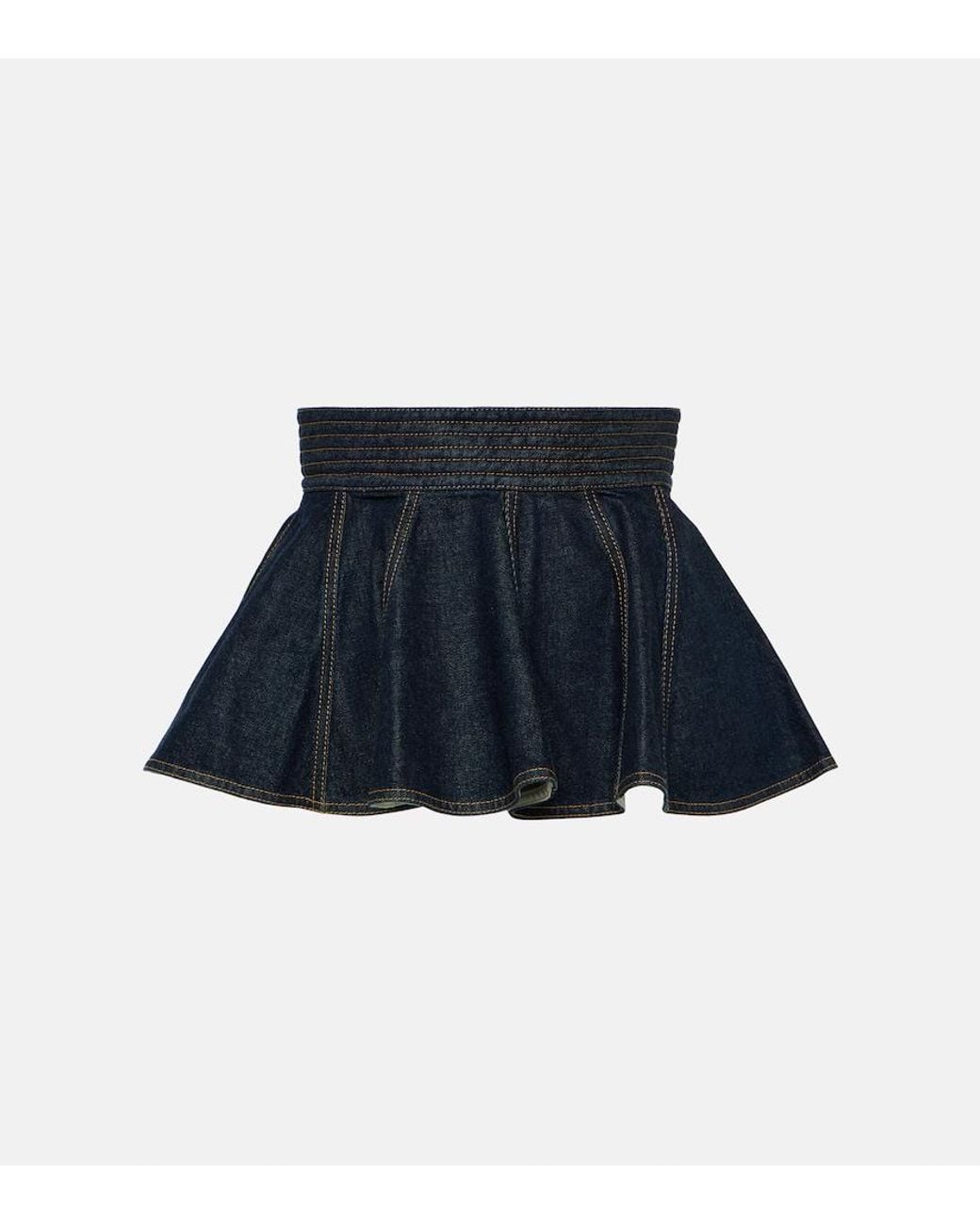 Alaïa Blue Peplum Denim Belt