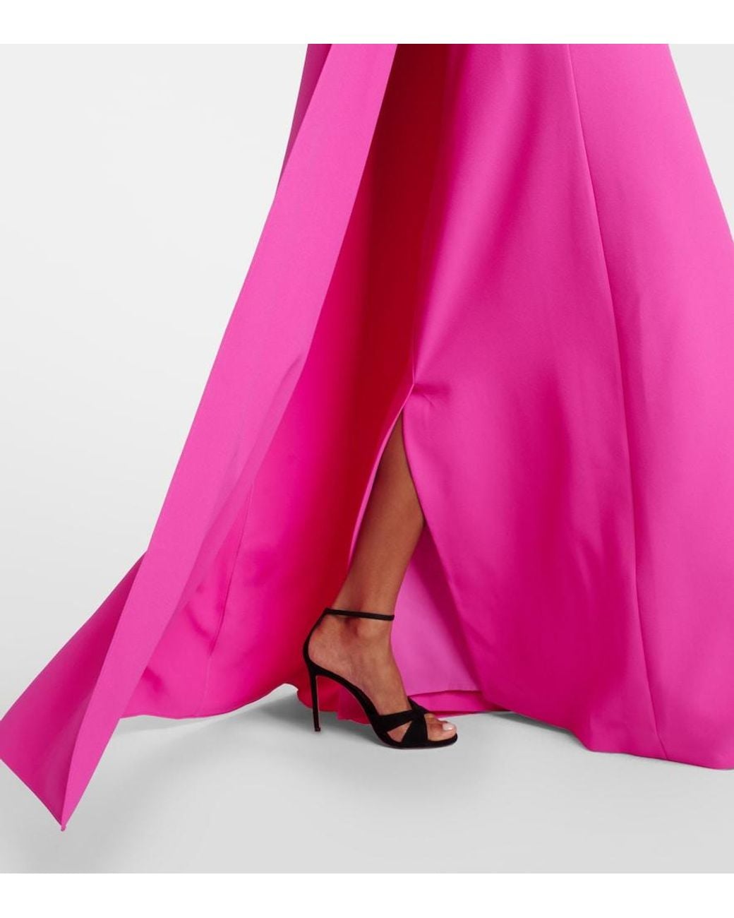 Safiyaa Pink Mattia Caped Embellished Gown